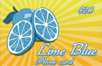 Lime Blue Phone Card $20